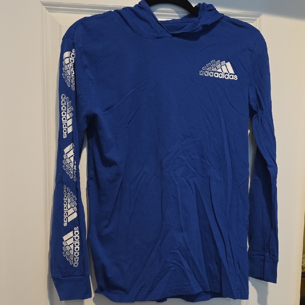 Adidas Royal Blue Hoodie with White Logo
